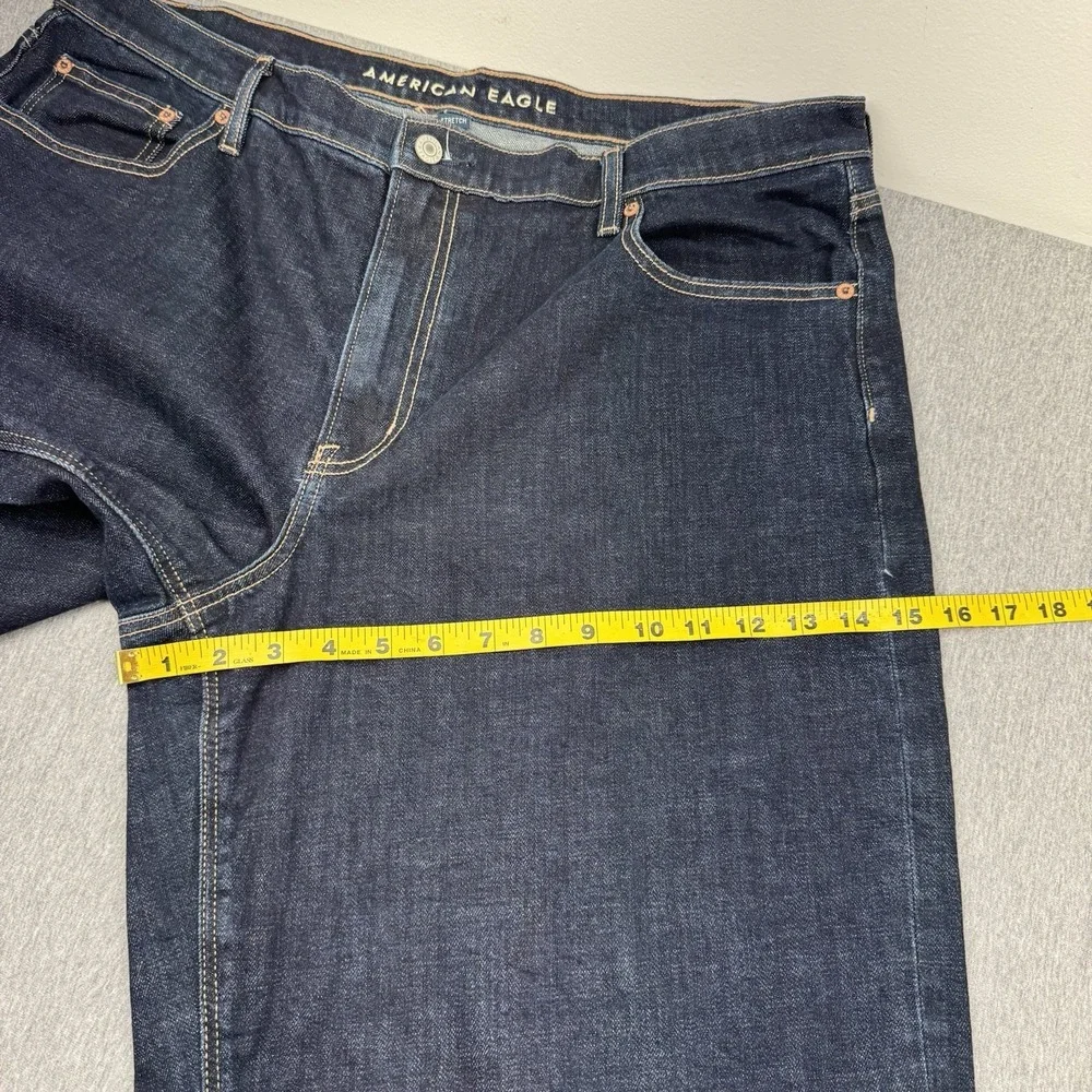 American Eagle‎ Womens Jeans Barrel Sz 18 Fit 40x28 Blue Dark Wash Denim Stretch